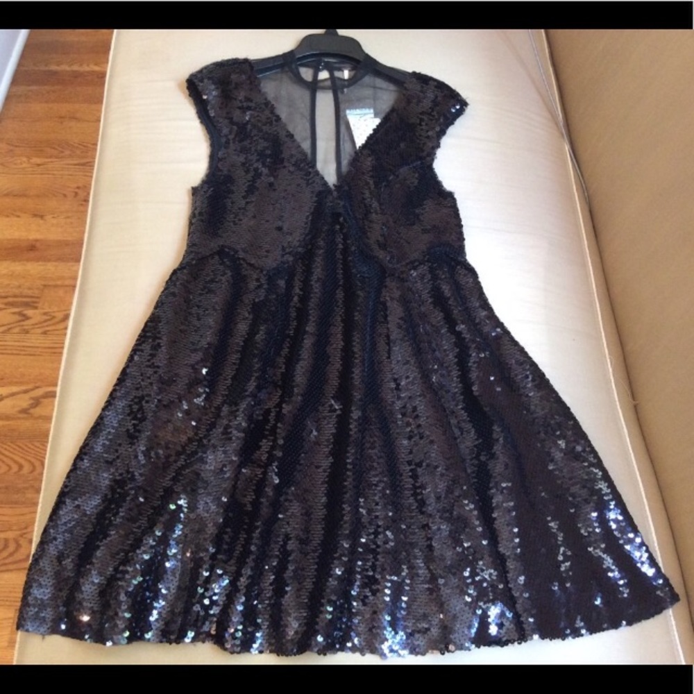 Free people Coachella Dance Till Dawn Black sequin dress Sz.XS - Picture 7 of 16